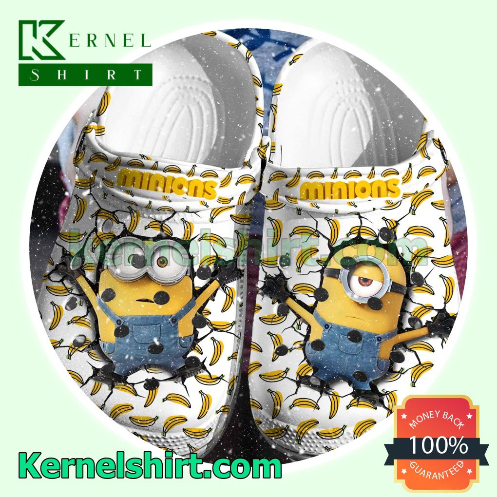 Minions And Banana Broken Surface Clogs Shoes Slippers Sandals