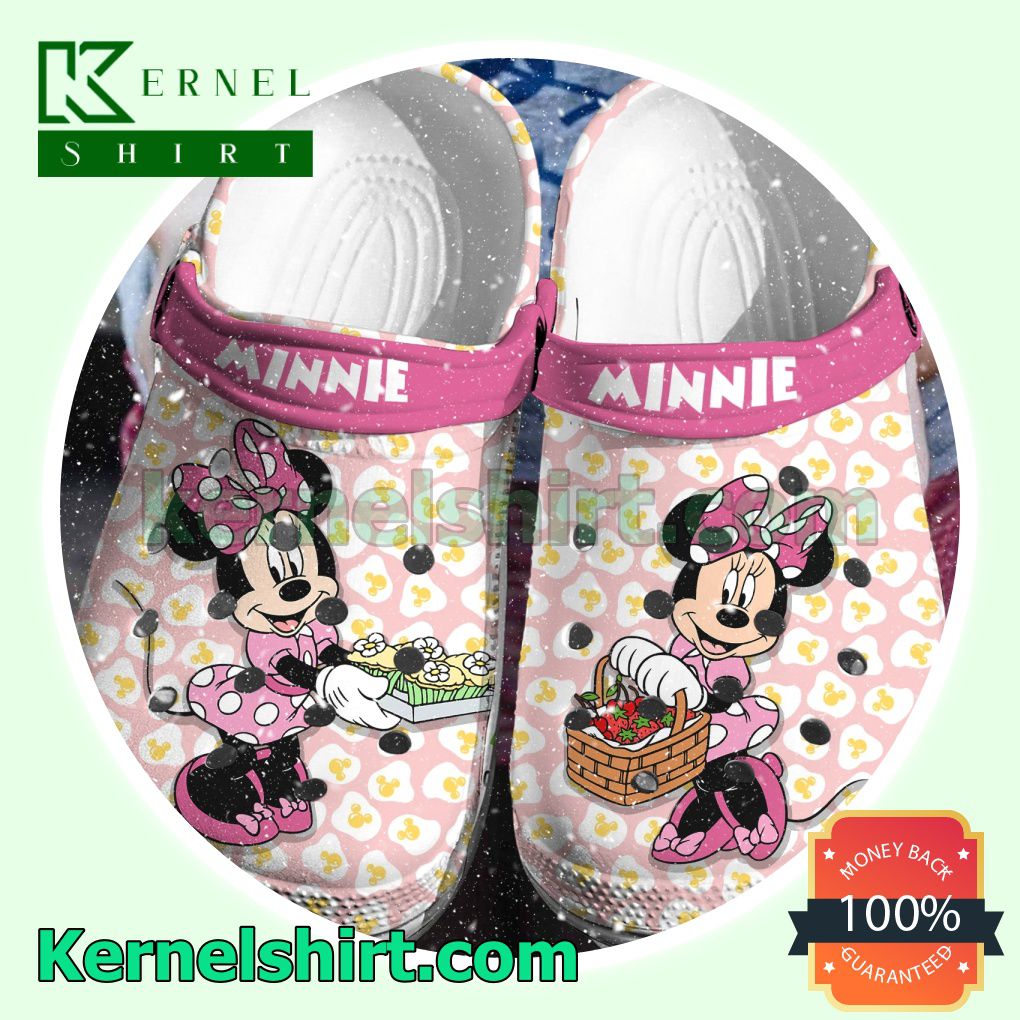 Minnie Mouse With Cake And Fruits Clogs Shoes Slippers Sandals