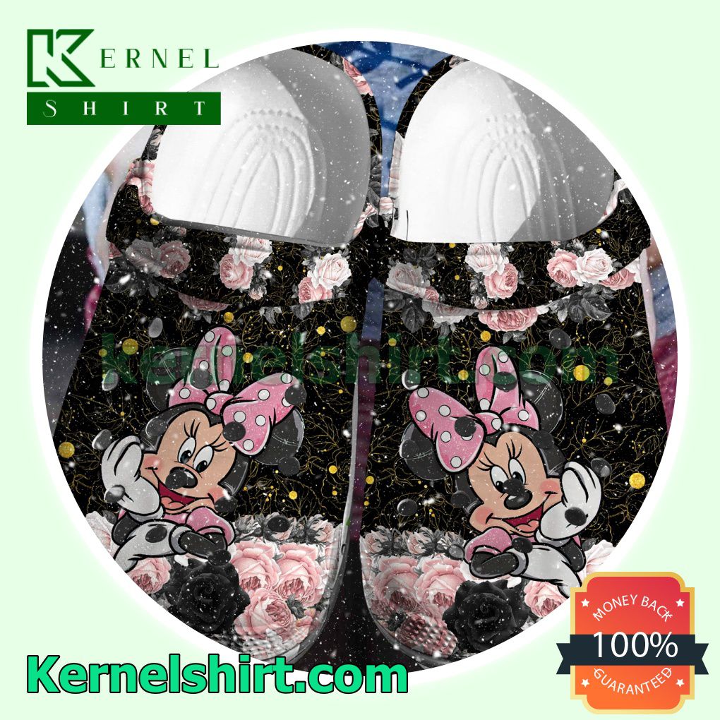 Minnie Mouse With Roses Clogs Shoes Slippers Sandals