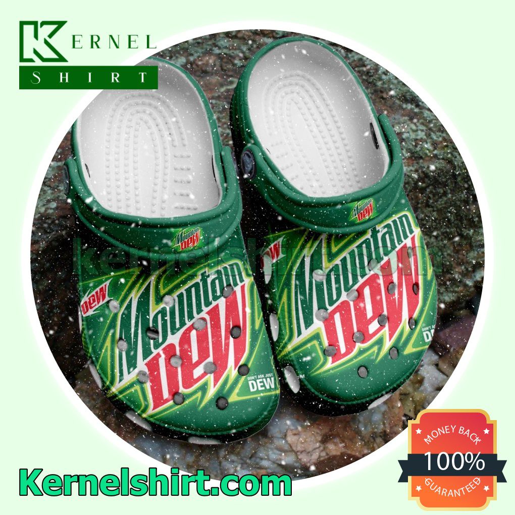 Mountain Dew Don't Ask Just Dew Clogs Shoes Slippers Sandals