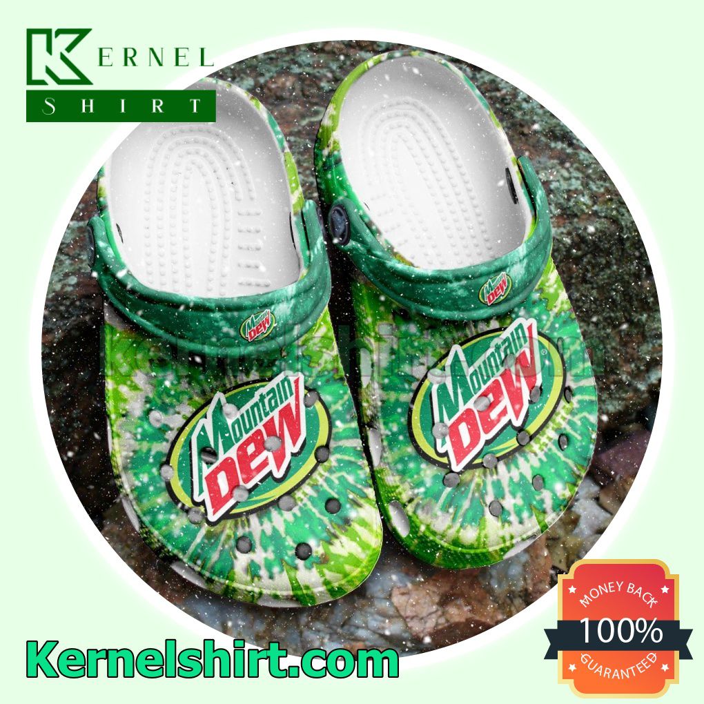 Mountain Dew Green Tie Dye Clogs Shoes Slippers Sandals