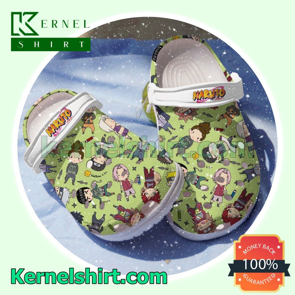 Naruto Chibi Characters Green Clogs Shoes Slippers Sandals