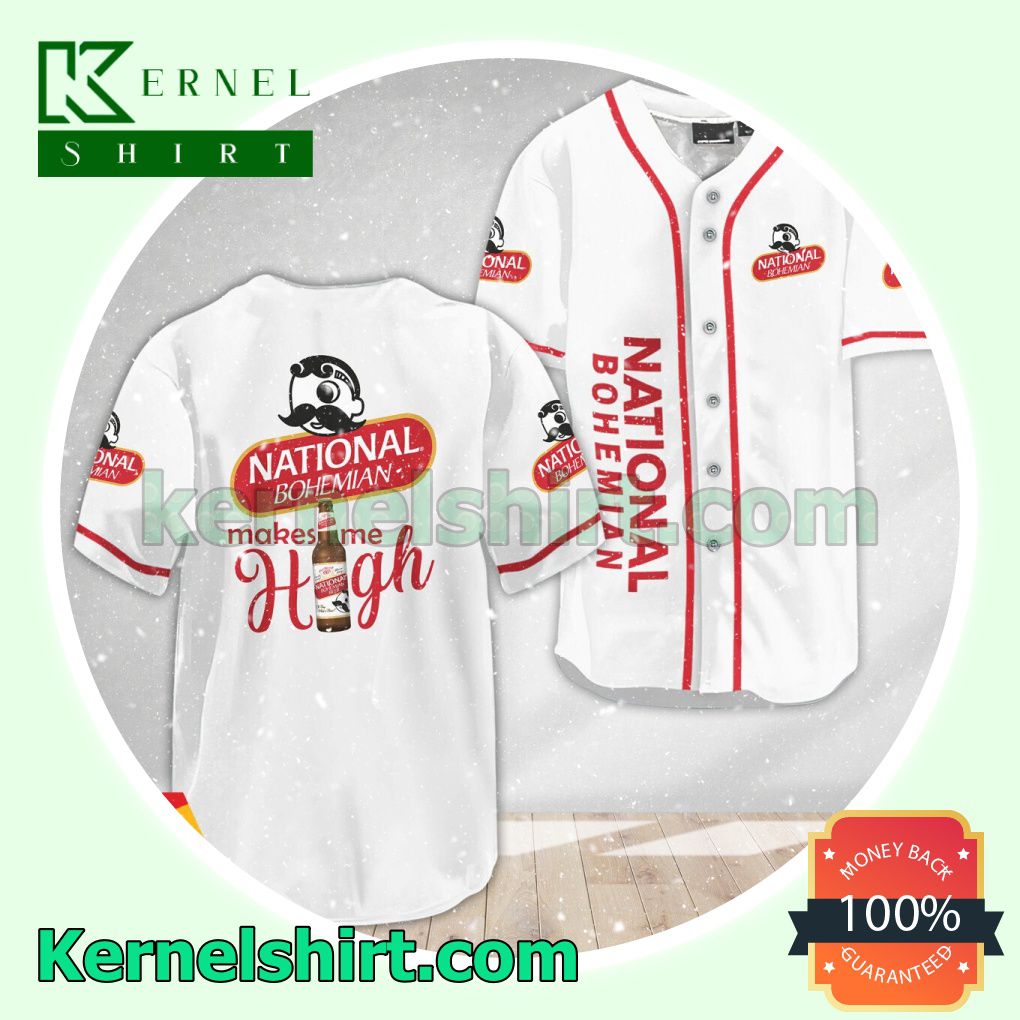 National Bohemian Make Me High Custom Baseball Jersey