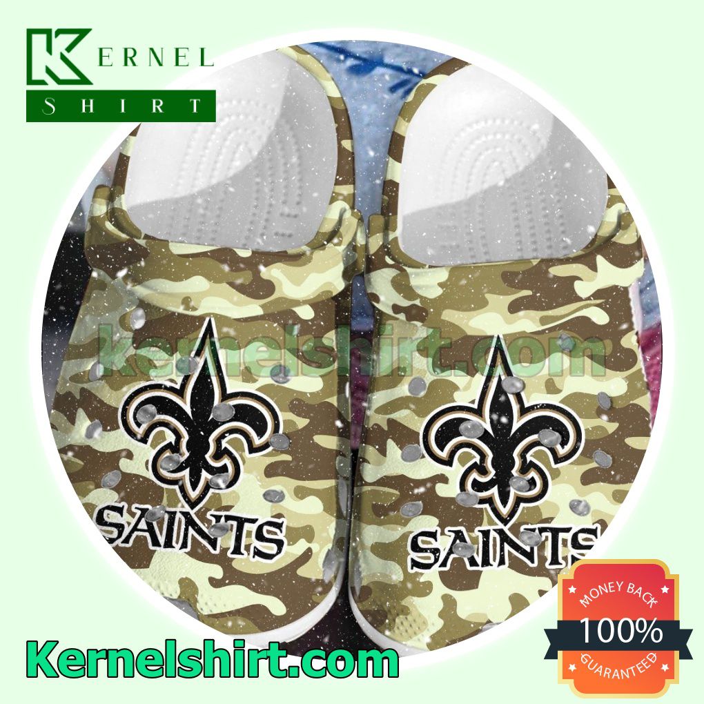 New Orleans Saints Camouflage Clogs Shoes Slippers Sandals