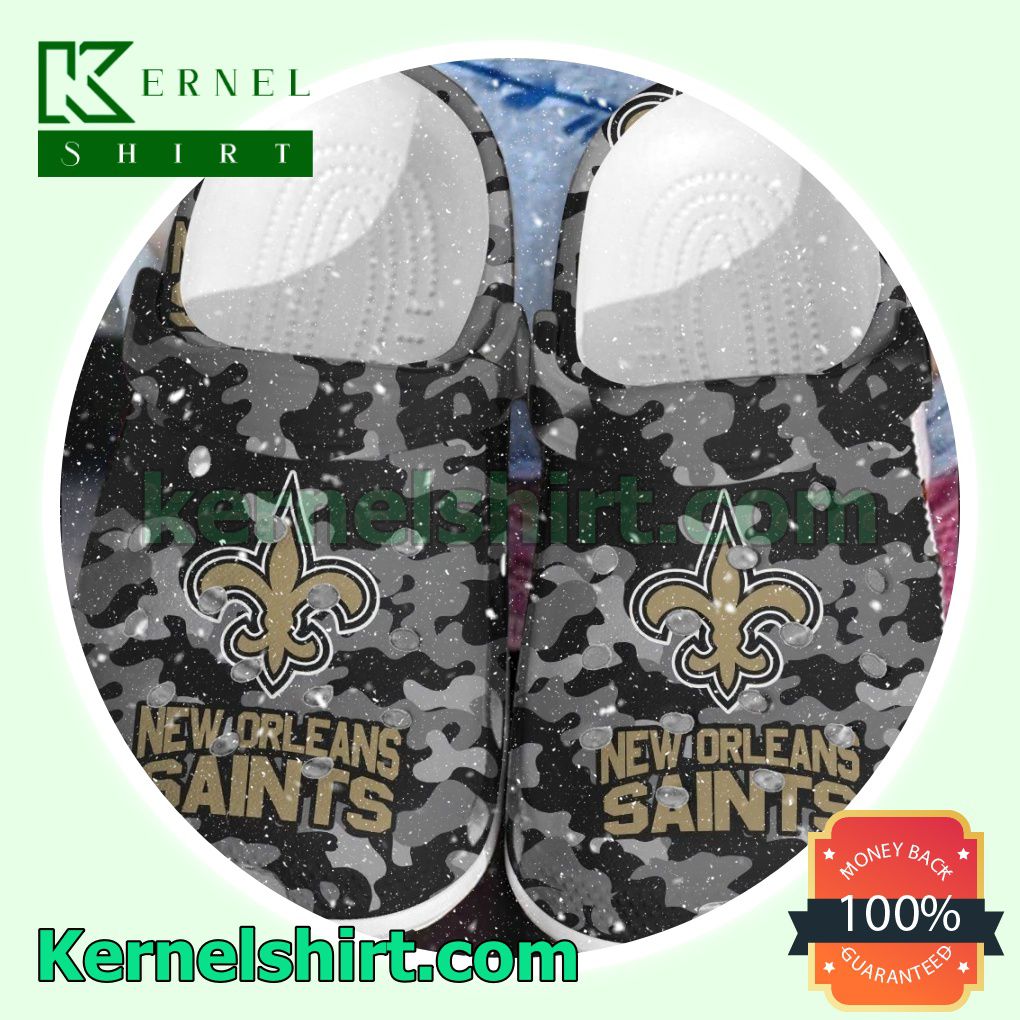 New Orleans Saints Logo Camouflage Clogs Shoes Slippers Sandals