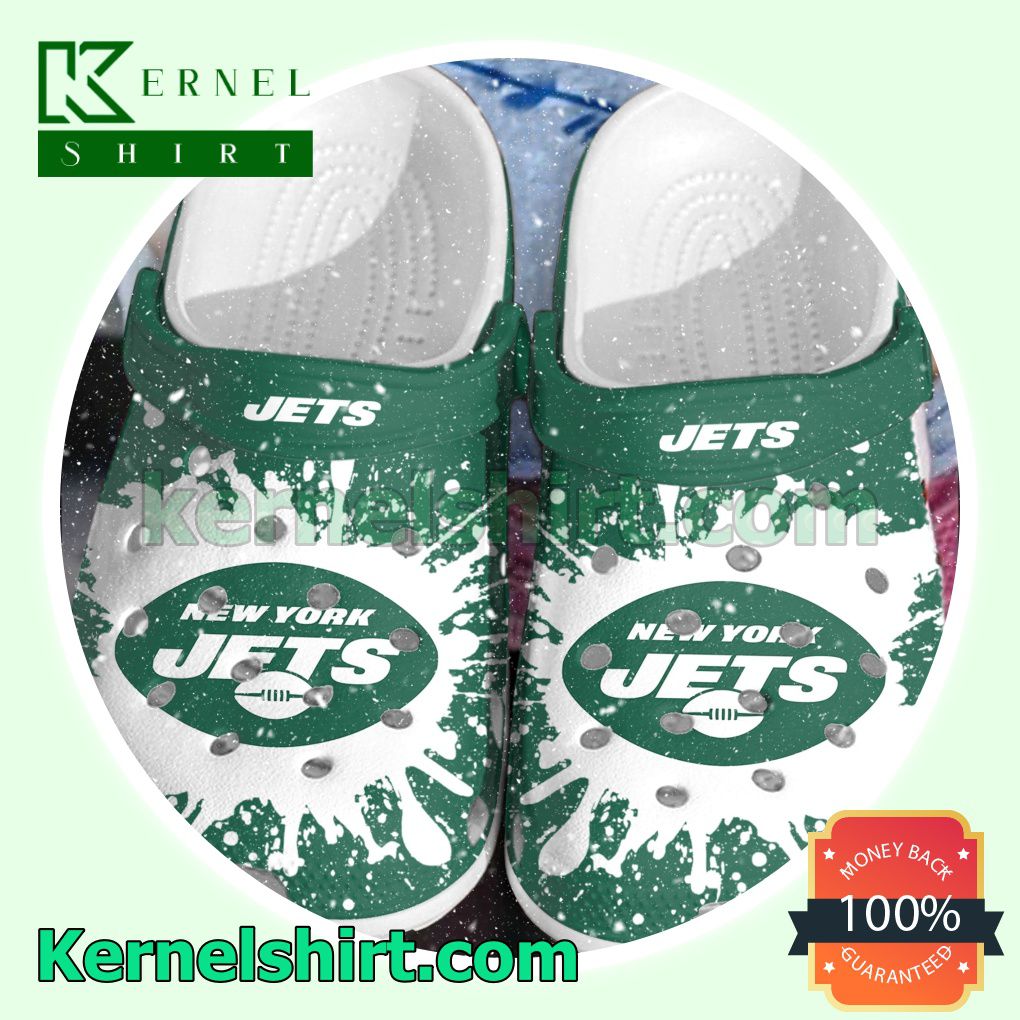 New York Jets Logo Color Splash Clogs Shoes Slippers Sandals