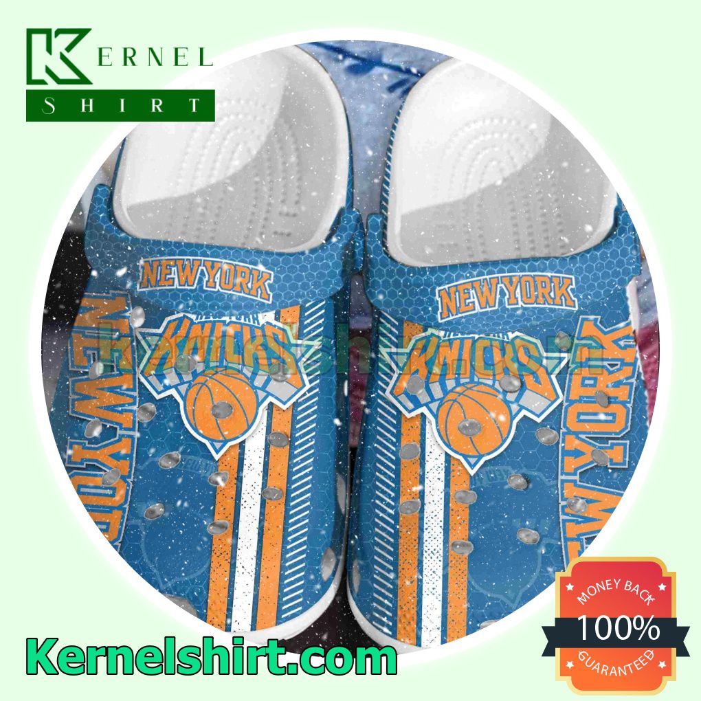 New York Knicks Hive Pattern Clogs Shoes Slippers Sandals