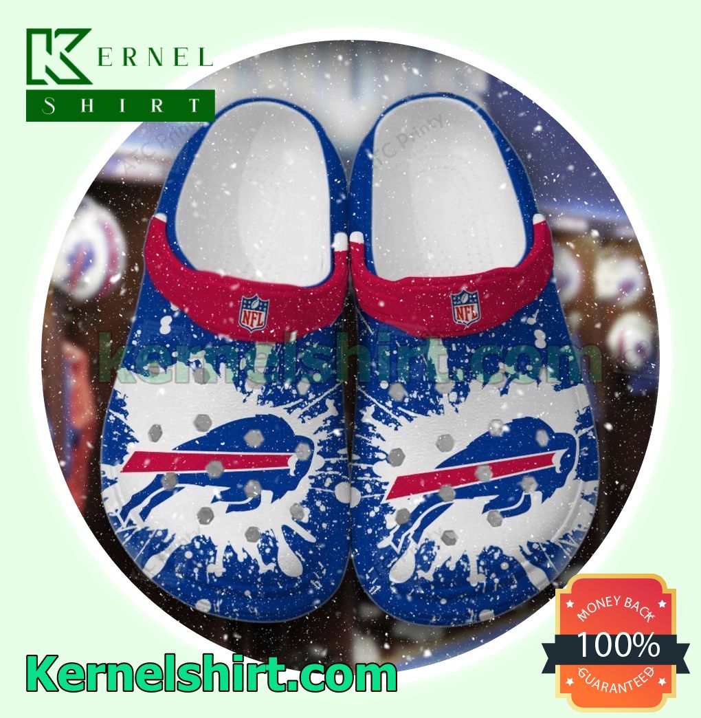 Nfl Buffalo Bill Logo Color Splash Clogs Shoes Slippers Sandals