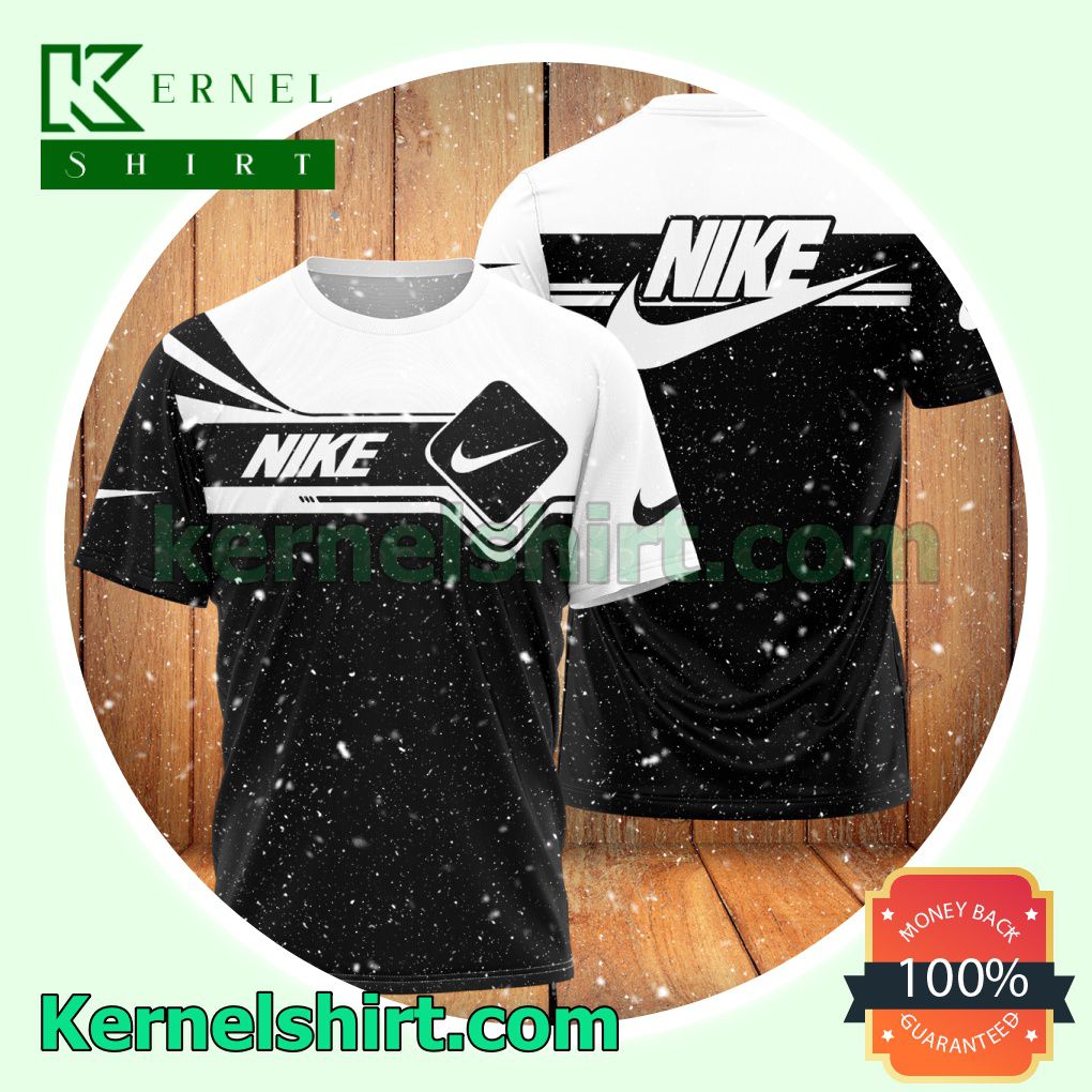 Nike Brand Logo Black Mix White Logo 3D T-Shirt