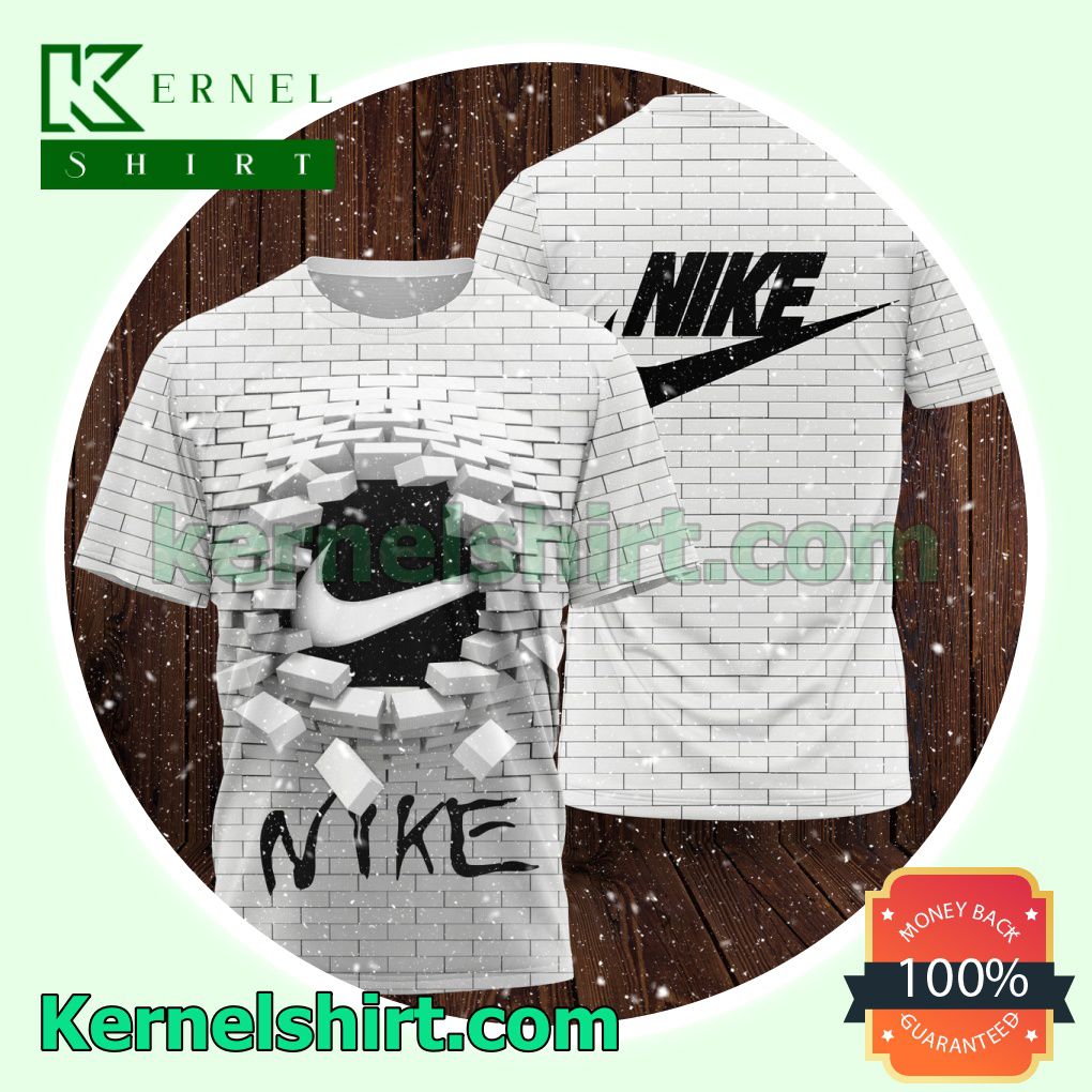 Nike Broken White Brick Wall Logo 3D T-Shirt