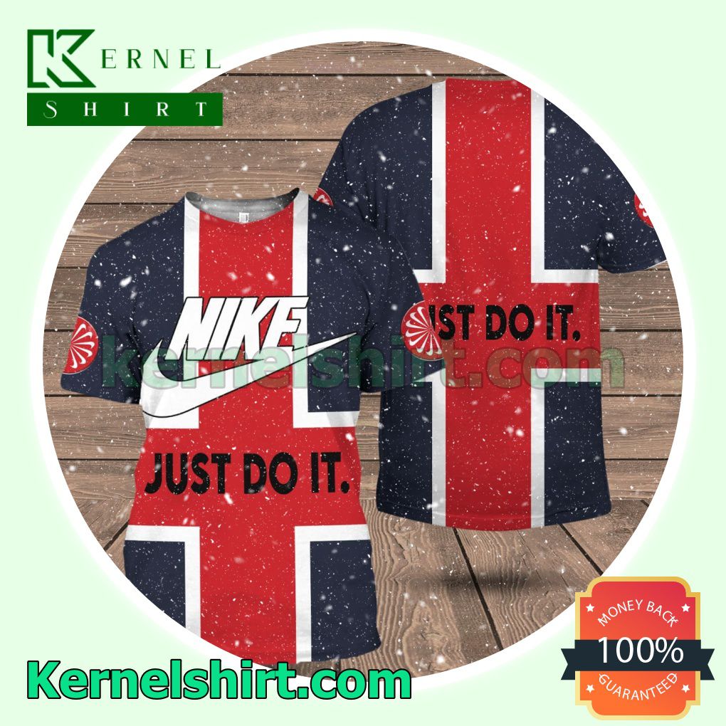 Nike Just Do It Red Cross Logo 3D T-Shirt