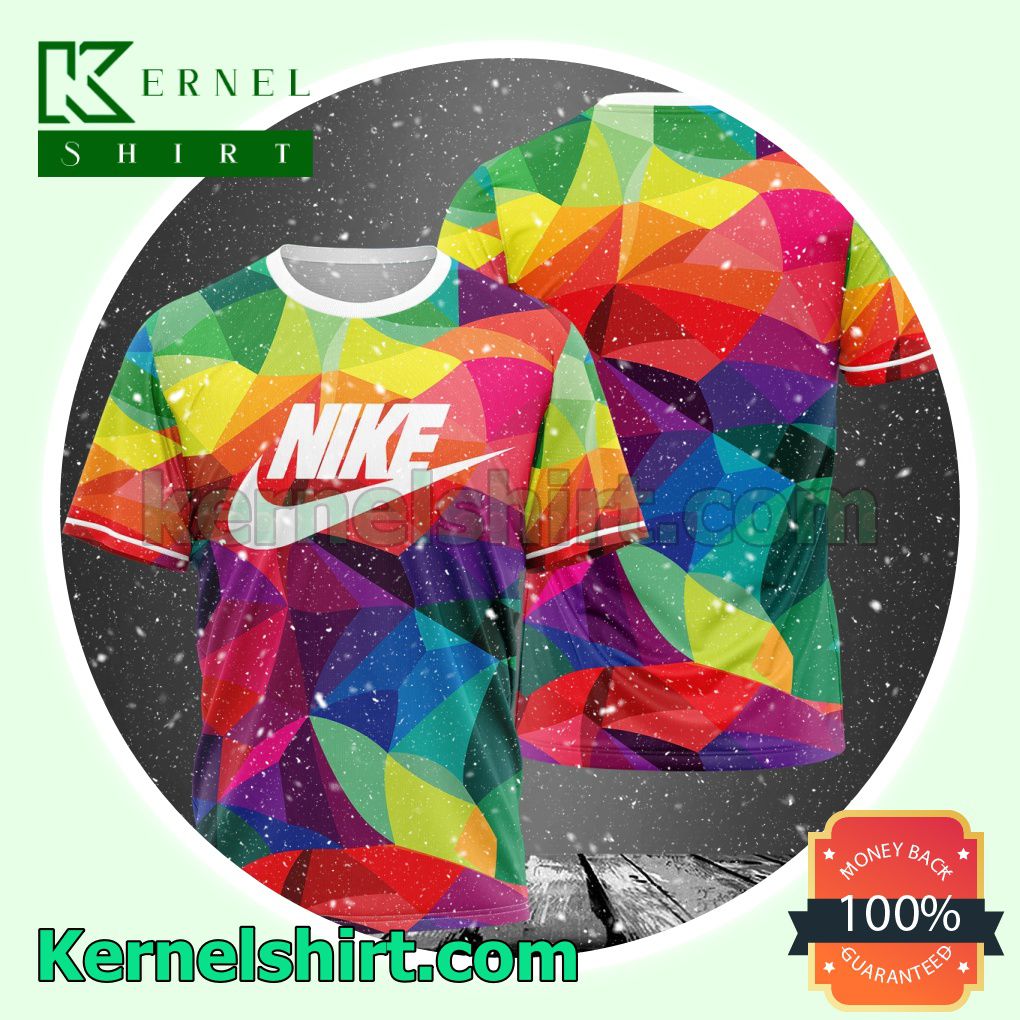 Nike Rainbow Geometric 3D T-Shirt - Shop fashion in USA and EU