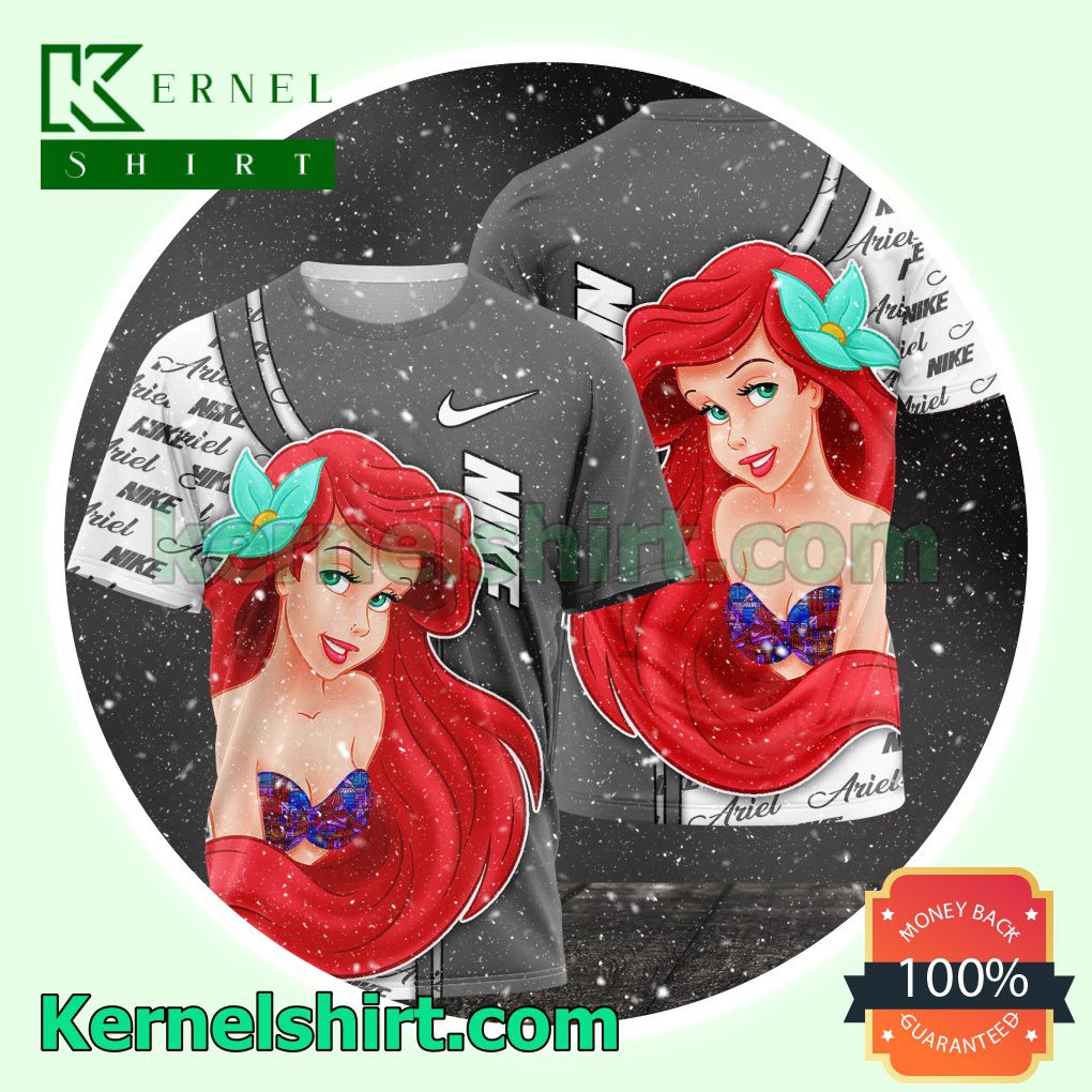 Nike With Ariel Disney Princess Logo 3D T-Shirt