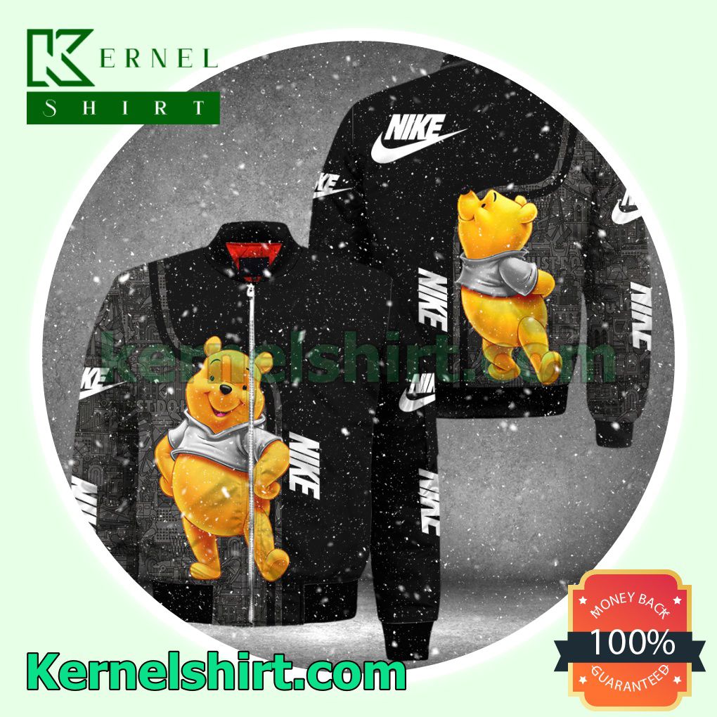 Nike With Winnie The Pooh Varsity Jacket Coat Outwear