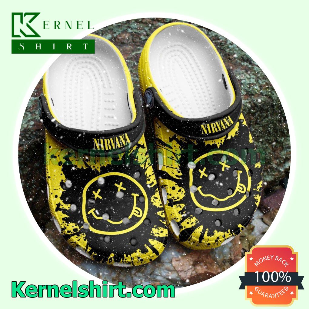 Nirvana Band Logo Color Splash Clogs Shoes Slippers Sandals