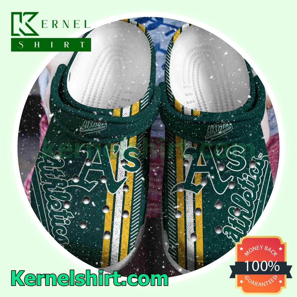Oakland Athletics Hive Pattern Clogs Shoes Slippers Sandals