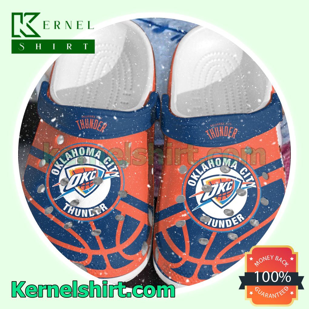 Oklahoma City Thunder Logo Basketball Clogs Shoes Slippers Sandals