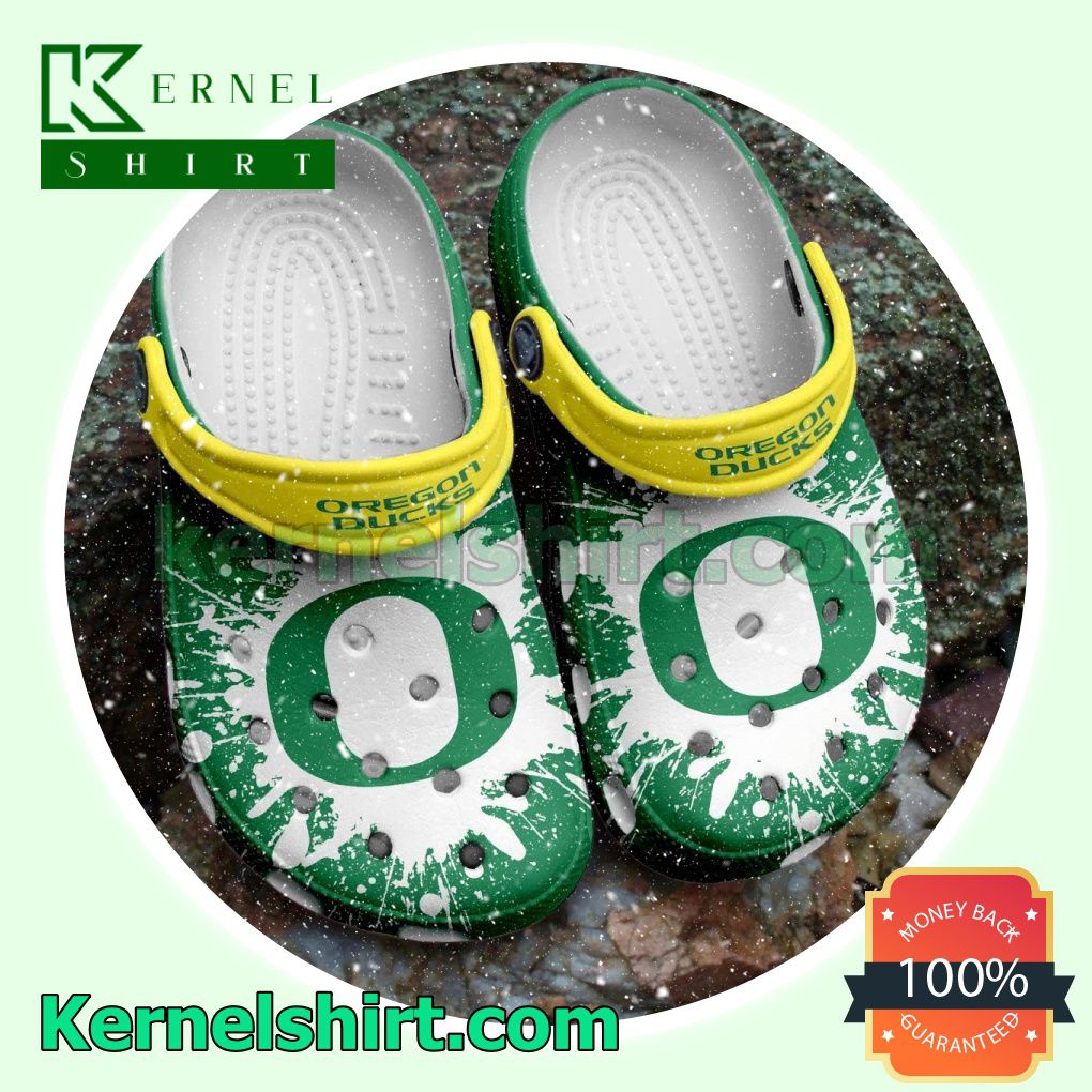 Oregon Ducks Logo Color Splash Clogs Shoes Slippers Sandals