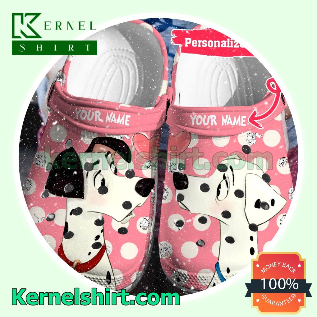 Personalized 101 Dalmatians Pink Clogs Shoes Slippers Sandals