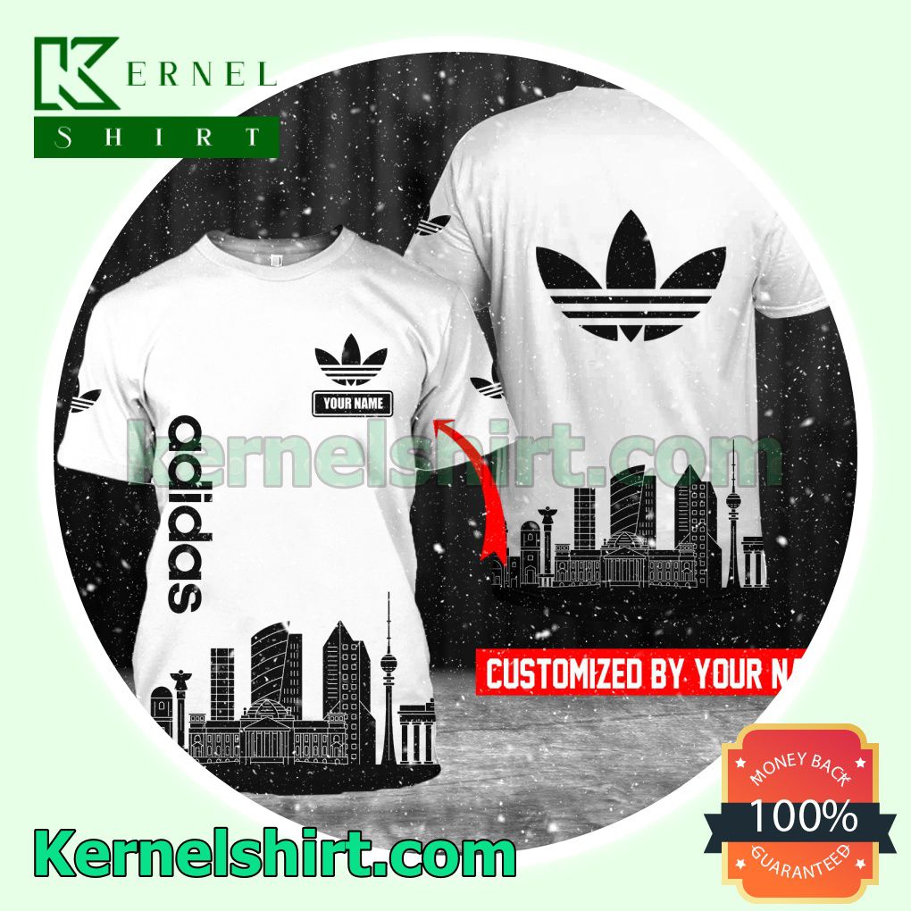 Personalized Adidas City Skyline Silhouette White Logo 3D T-Shirt