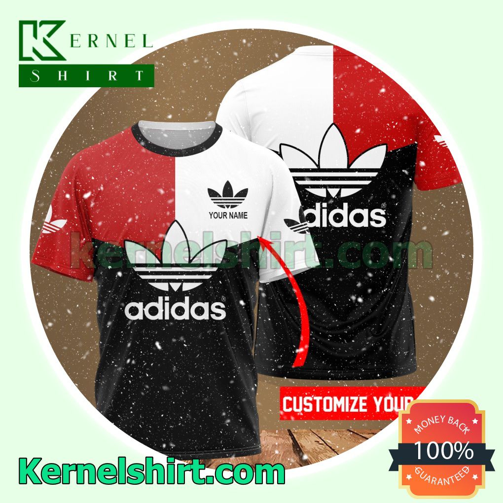 Personalized Adidas Mix Color Red White And Black Logo 3D T-Shirt