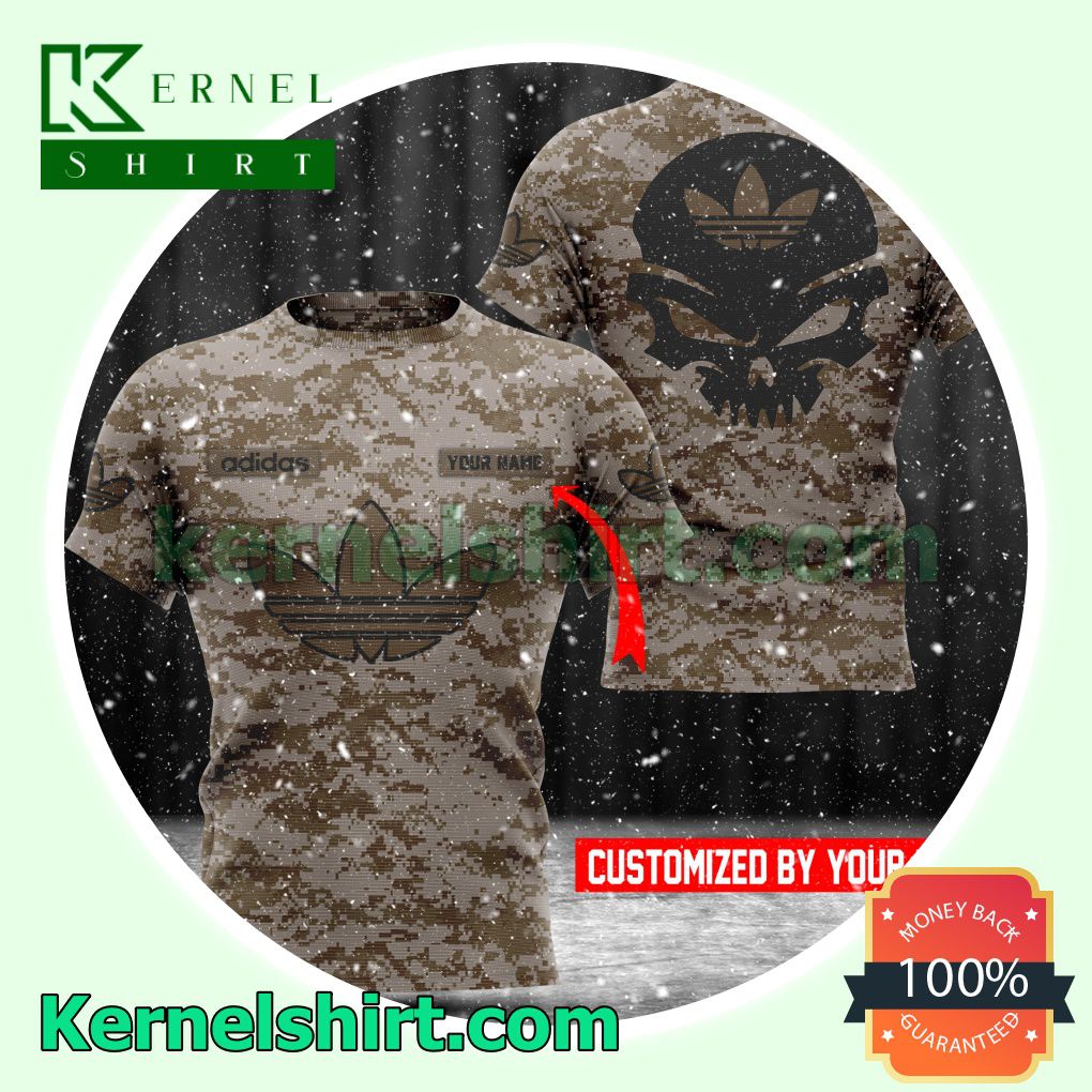 Personalized Adidas Skull Camouflage Logo 3D T-Shirt