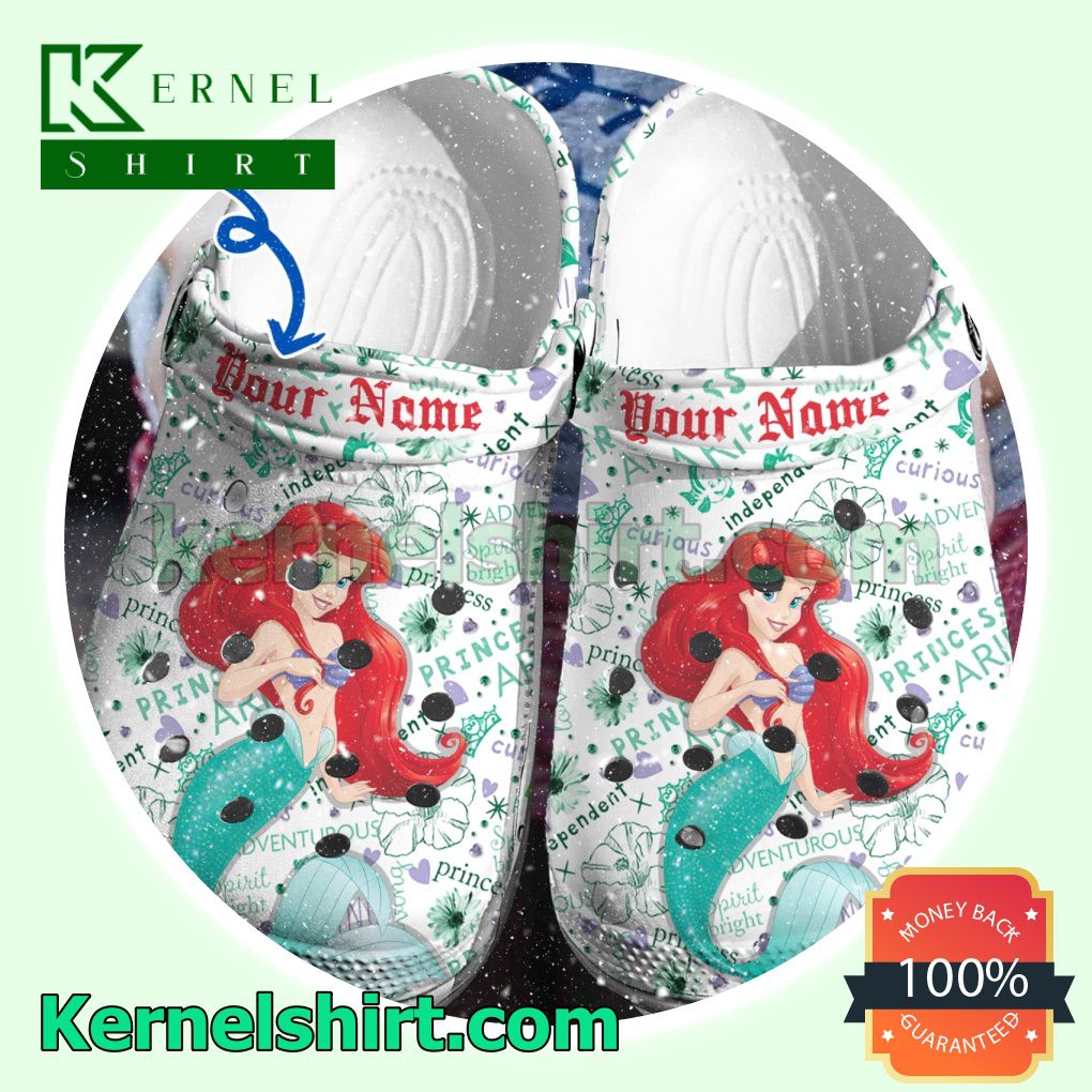 Personalized Ariel The Little Mermaid Princess Clogs Shoes Slippers Sandals
