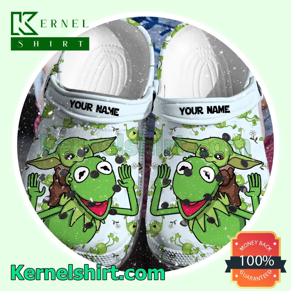 Personalized Baby Yoda And Frog Clogs Shoes Slippers Sandals