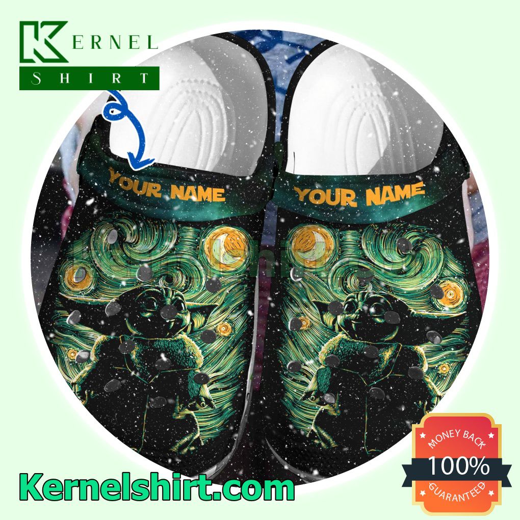 Personalized Baby Yoda Art Clogs Shoes Slippers Sandals