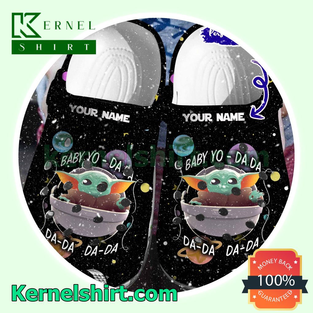 Personalized Baby Yoda In Space Clogs Shoes Slippers Sandals