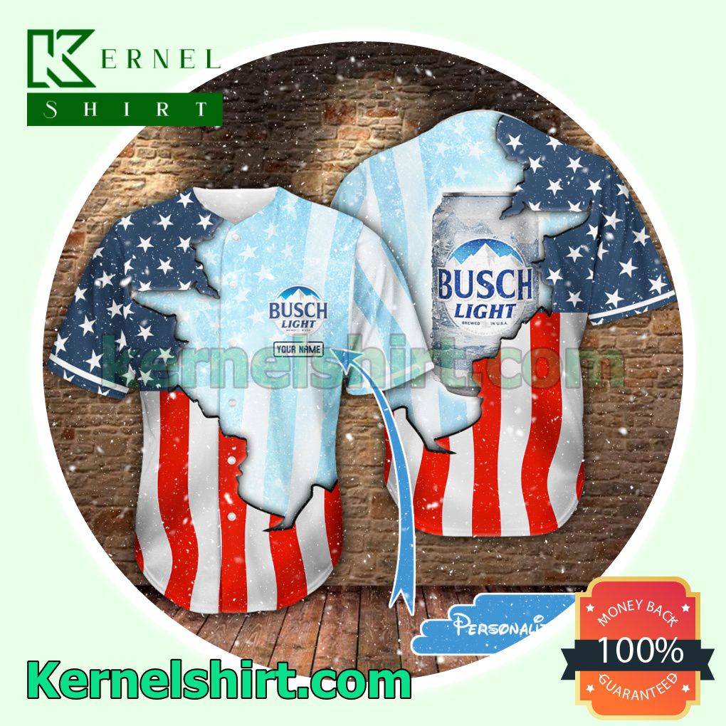 Personalized Bud Light American Flag Button Down Shirts