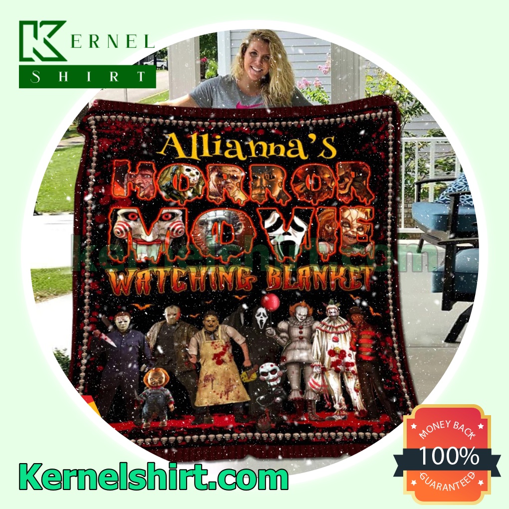 Personalized Friend Horror Movie Halloween Fleece Throw Blanket