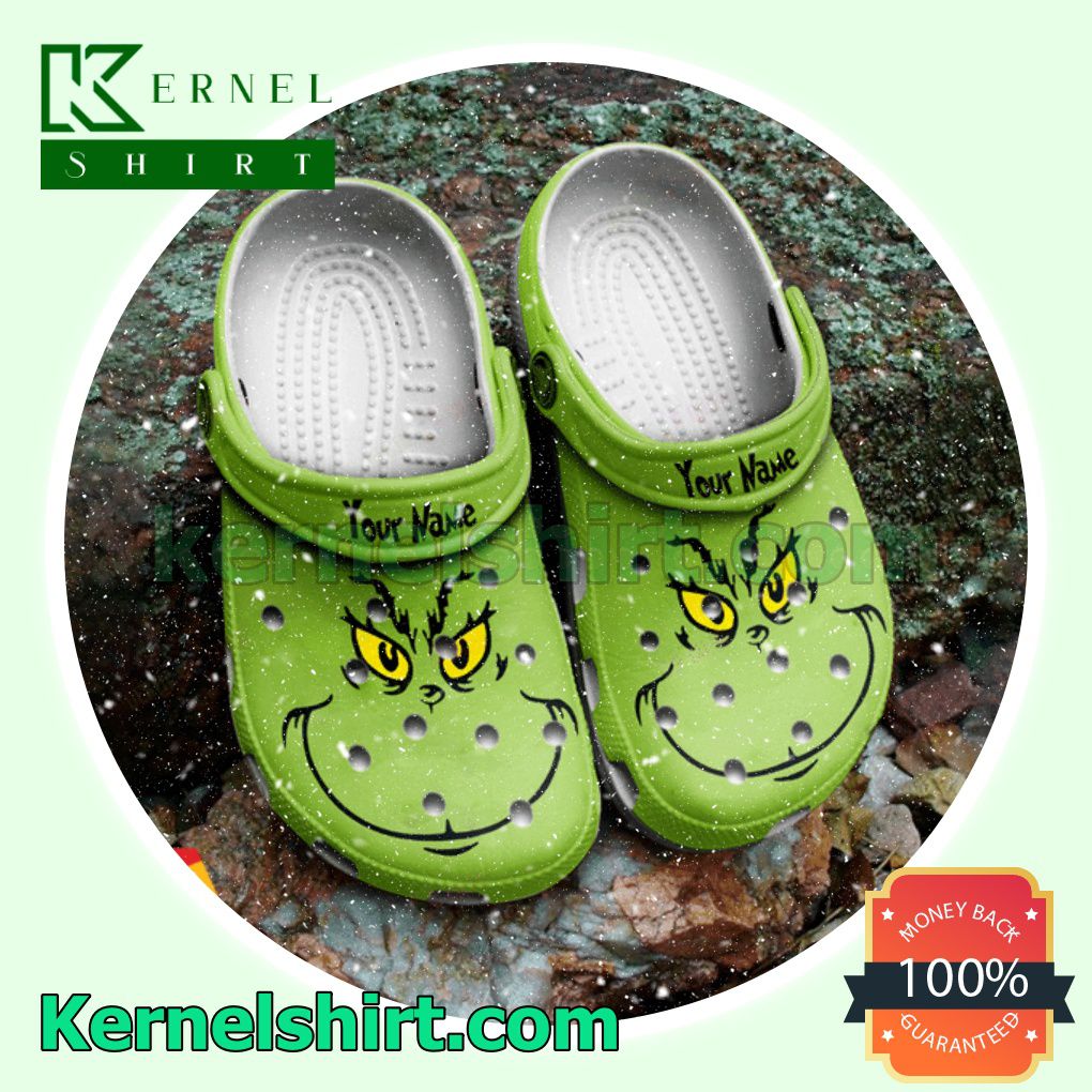 Personalized Grinch Christmas Clogs Shoes Slippers Sandals