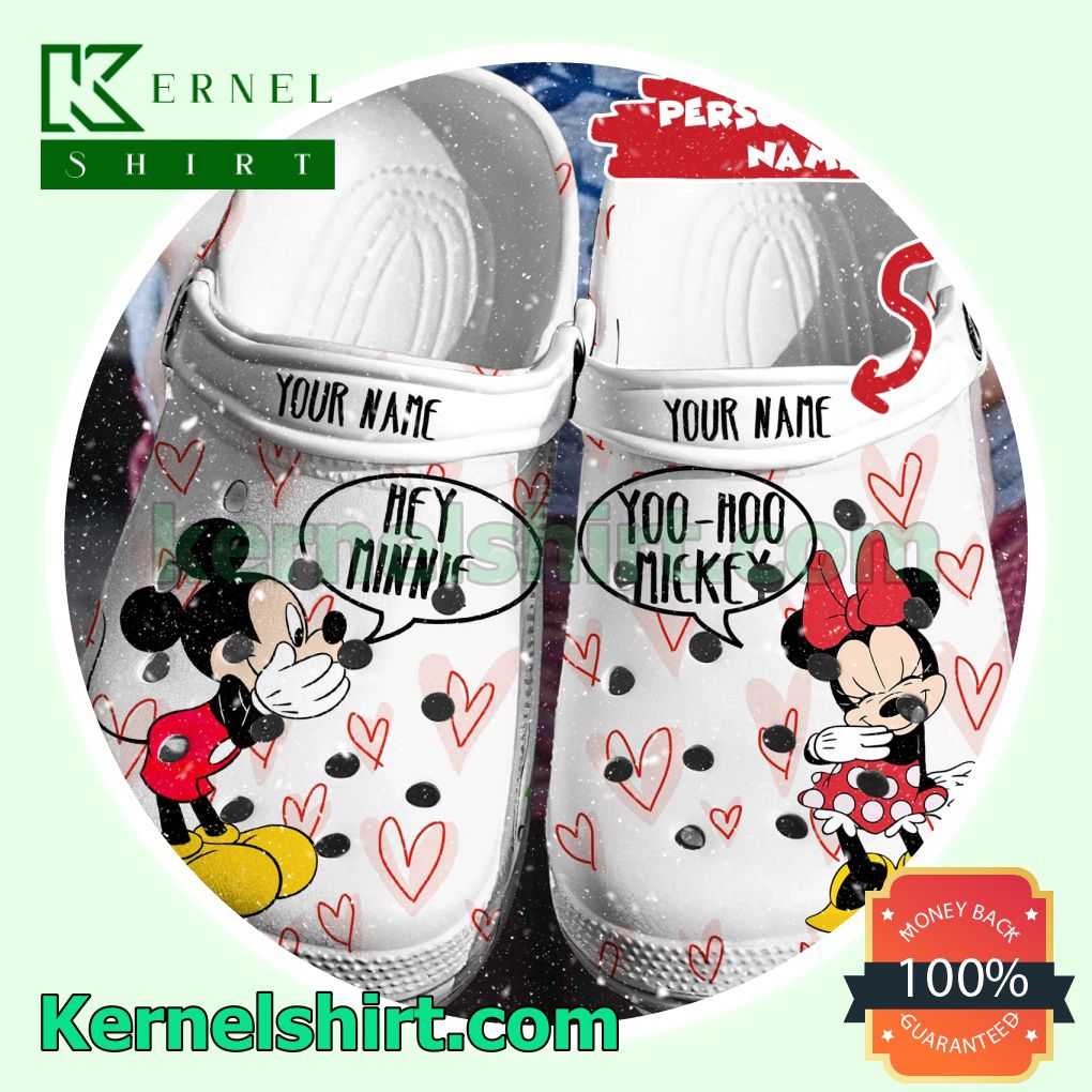 Personalized Hey Minnie Yoo-hoo Mickey Clogs Shoes Slippers Sandals