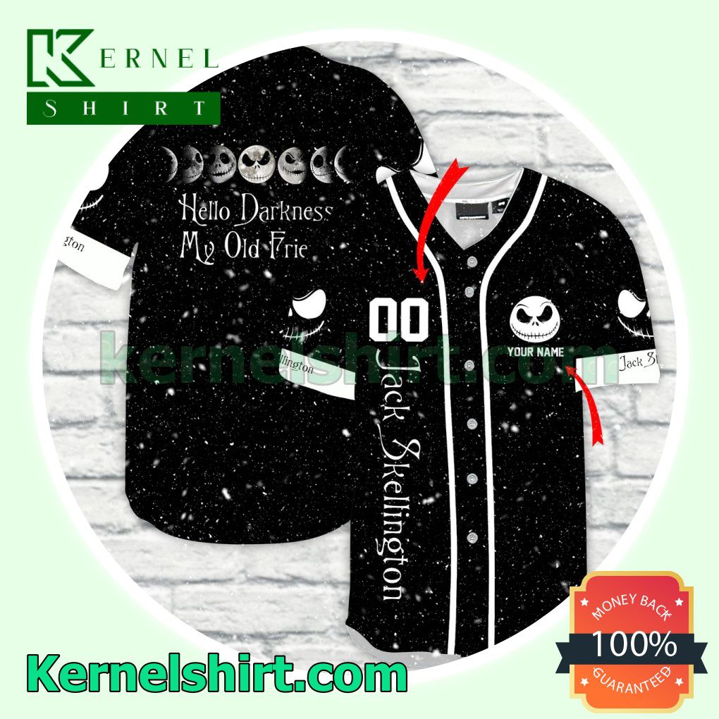 Personalized Horror Halloween Jack Skellington Custom Baseball Jersey