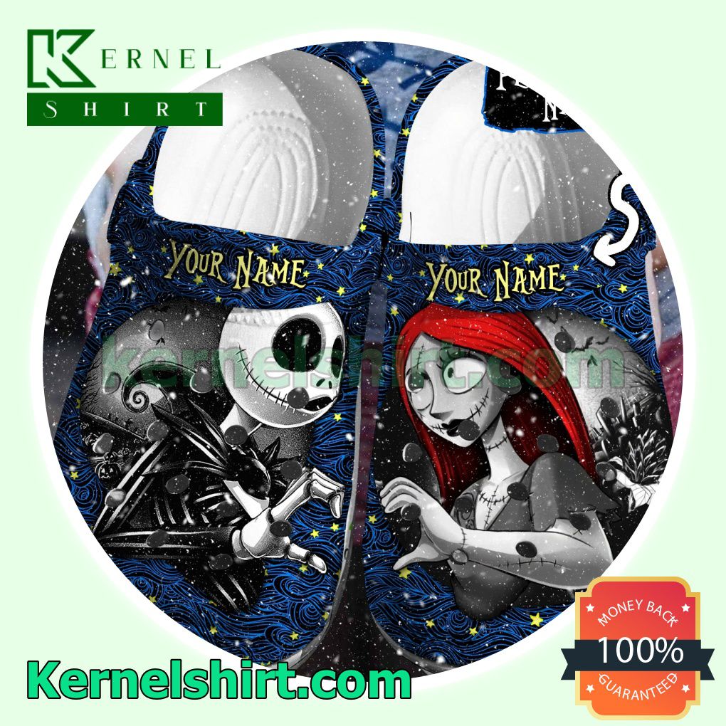 Personalized Jack And Sally Make A Heart Clogs Shoes Slippers Sandals