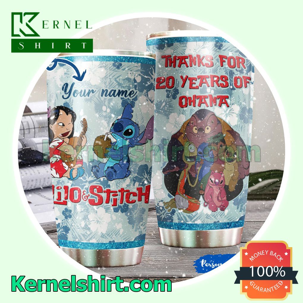 Personalized Lilo And Stitch Thanks For 20 Years Of Ohana Tumbler Cup