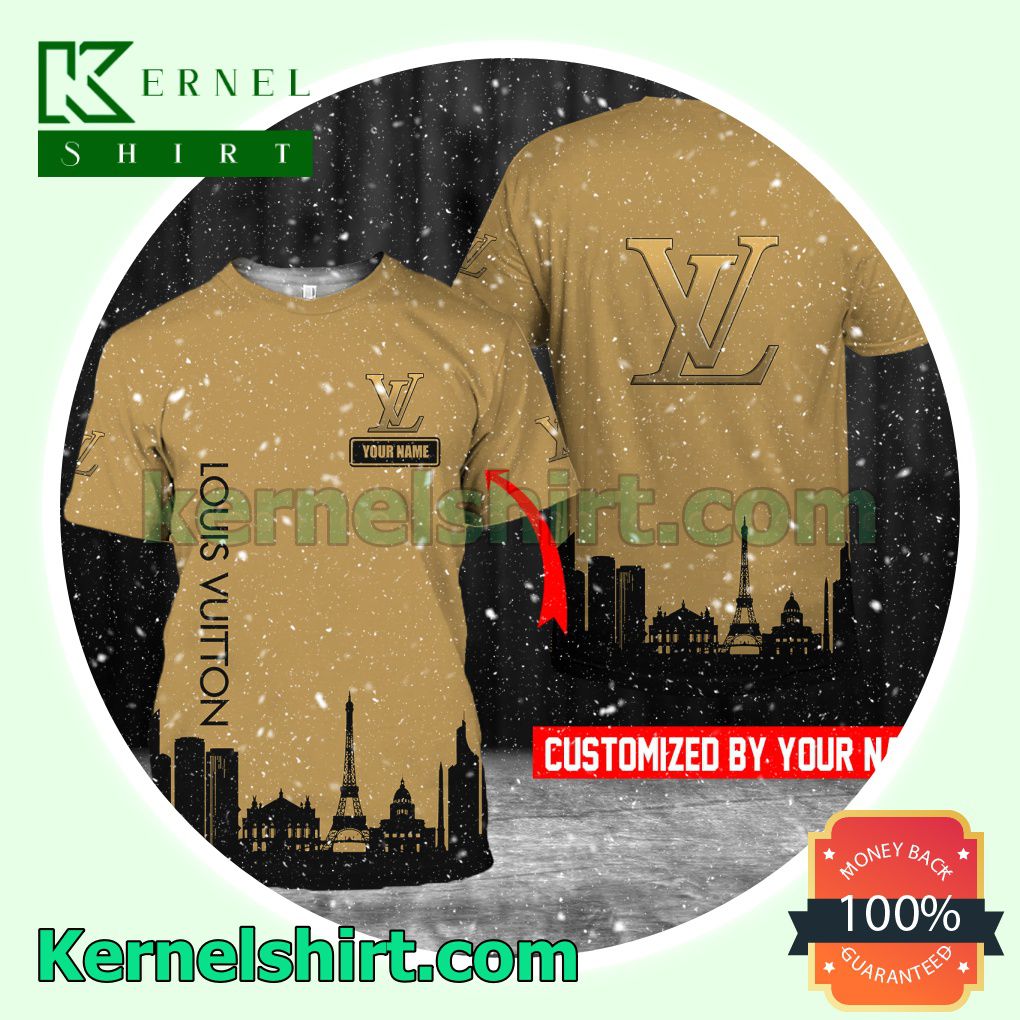 Personalized Louis Vuitton City Skyline Silhouette Logo 3D T-Shirt