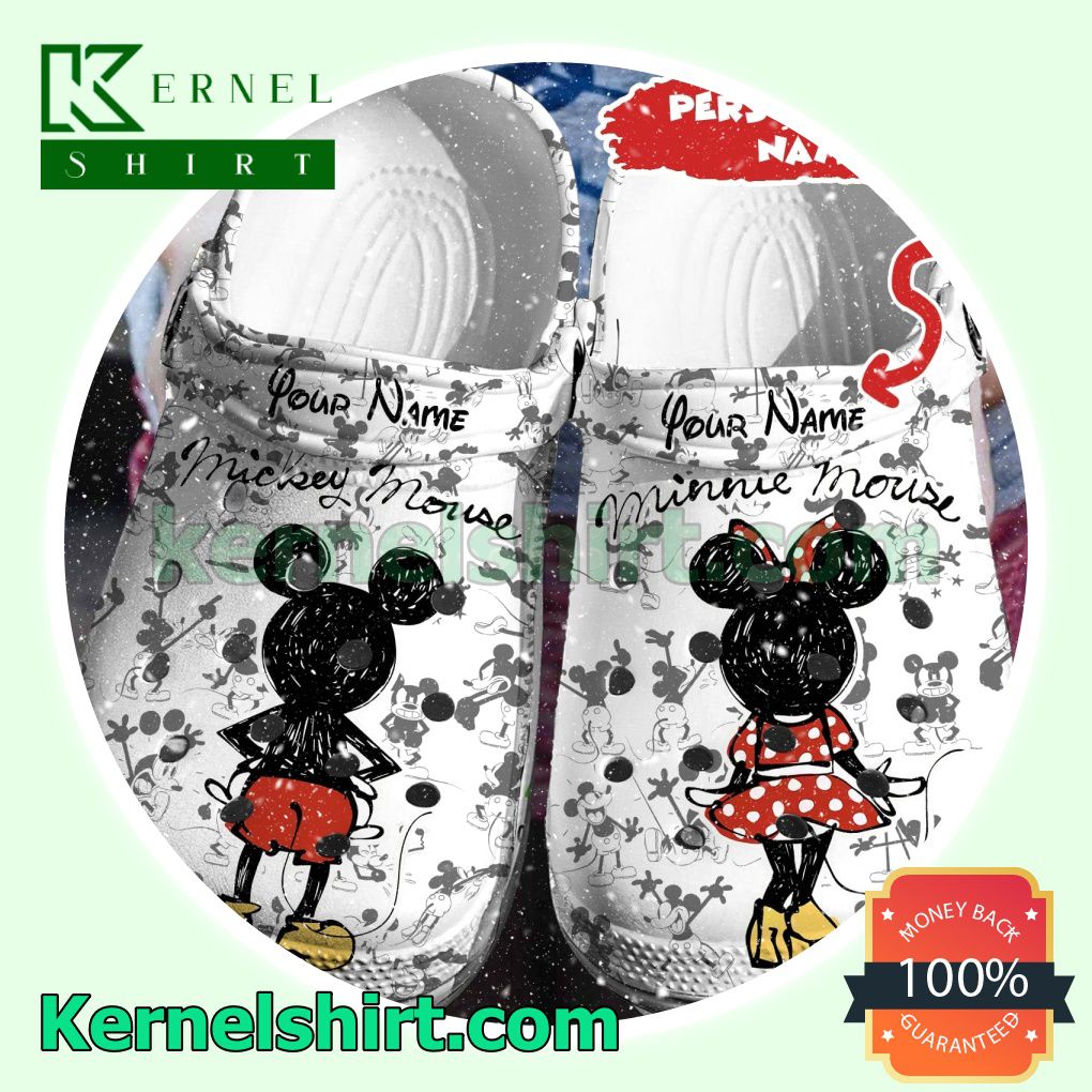 Personalized Mickey And Minnie Back Clogs Shoes Slippers Sandals