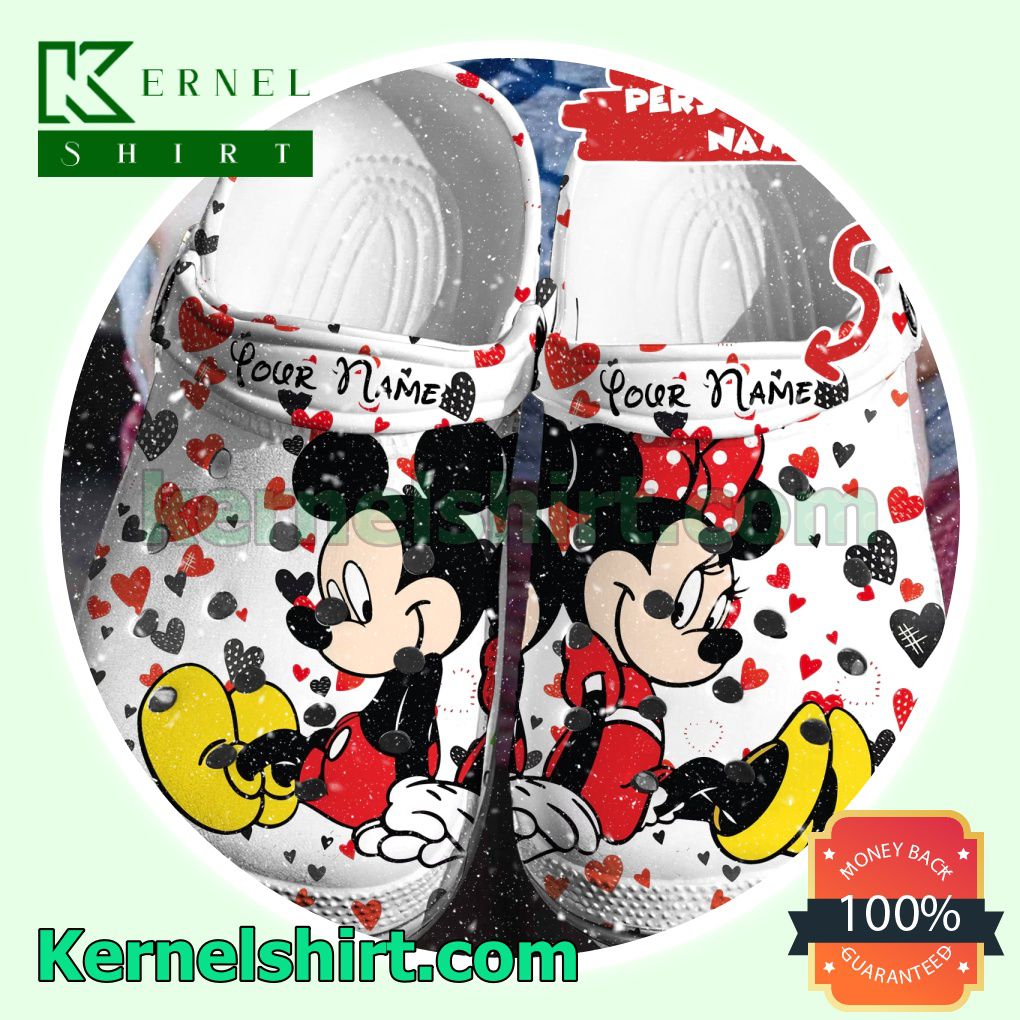 Personalized Mickey And Minnie Back To Back Clogs Shoes Slippers Sandals