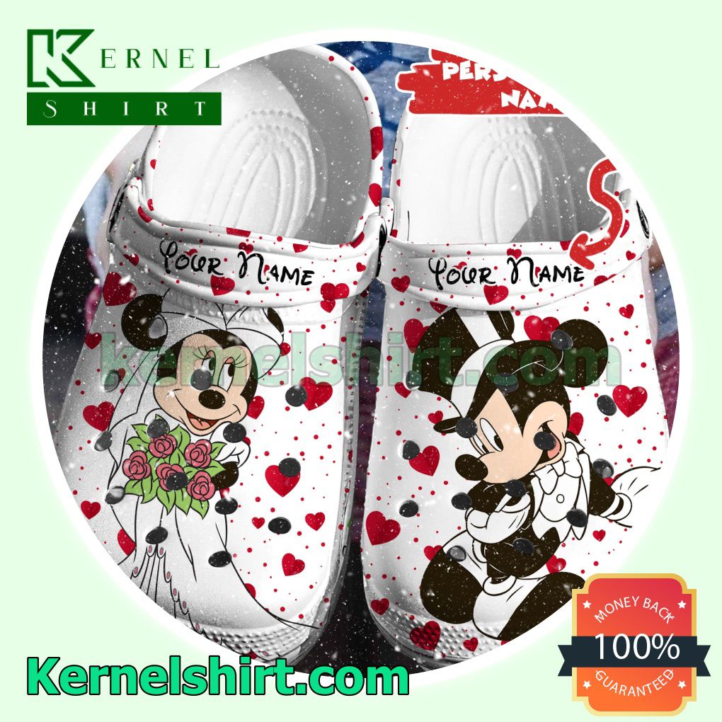 Personalized Mickey And Minnie Bride And Groom Clogs Shoes Slippers Sandals