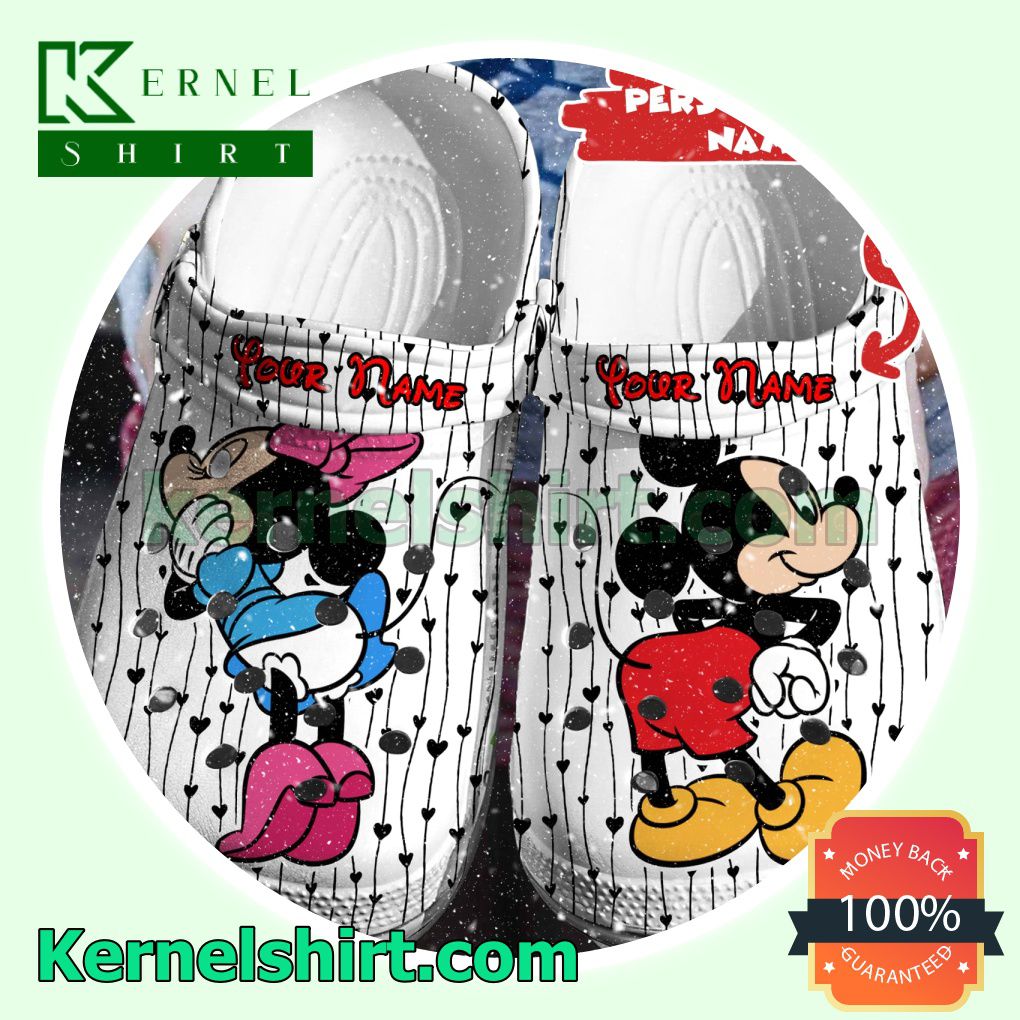 Personalized Mickey And Minnie Butt Clogs Shoes Slippers Sandals