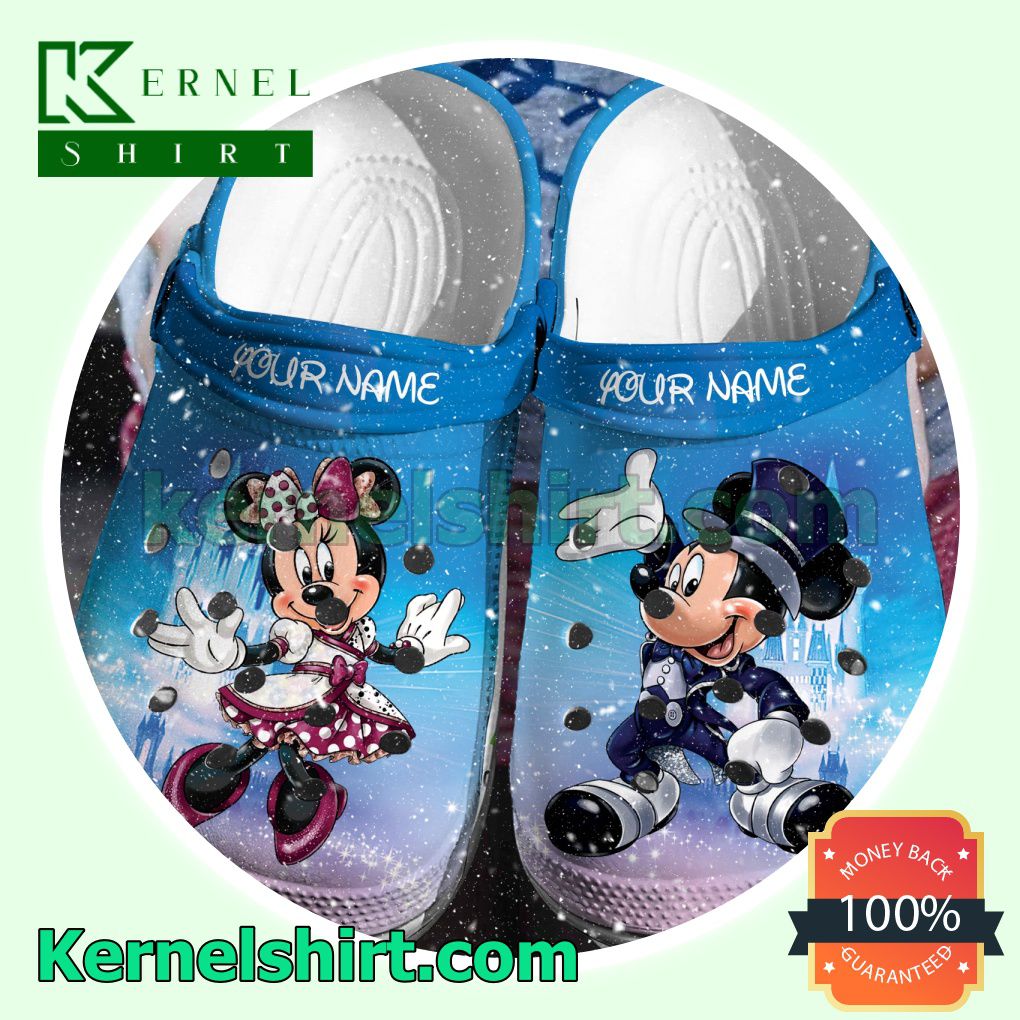 Personalized Mickey And Minnie Disney Castle Clogs Shoes Slippers Sandals