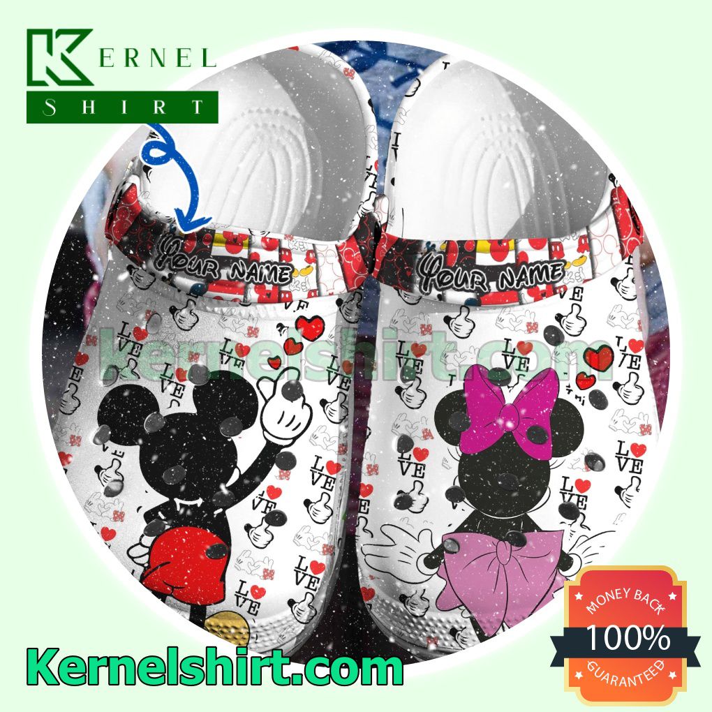 Personalized Mickey And Minnie Love Like Clogs Shoes Slippers Sandals