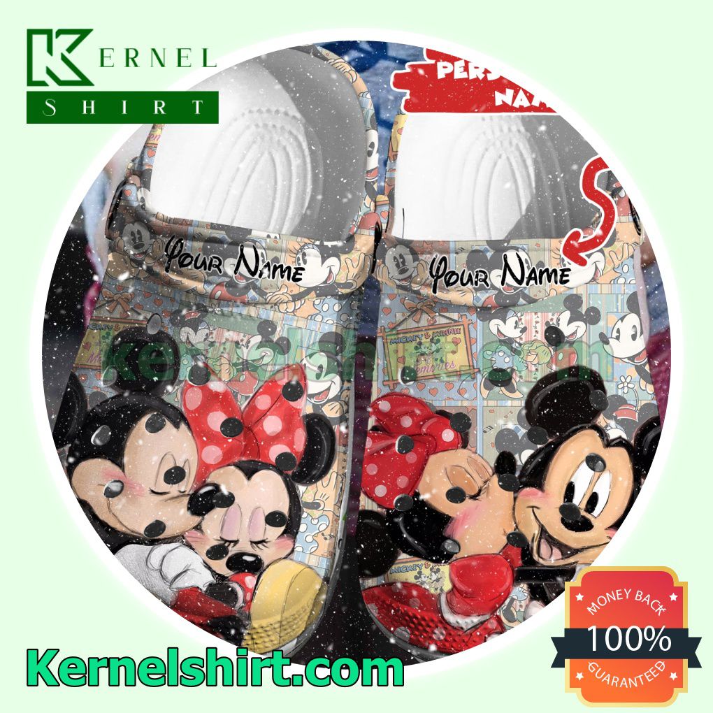 Personalized Mickey And Minnie Memories Clogs Shoes Slippers Sandals