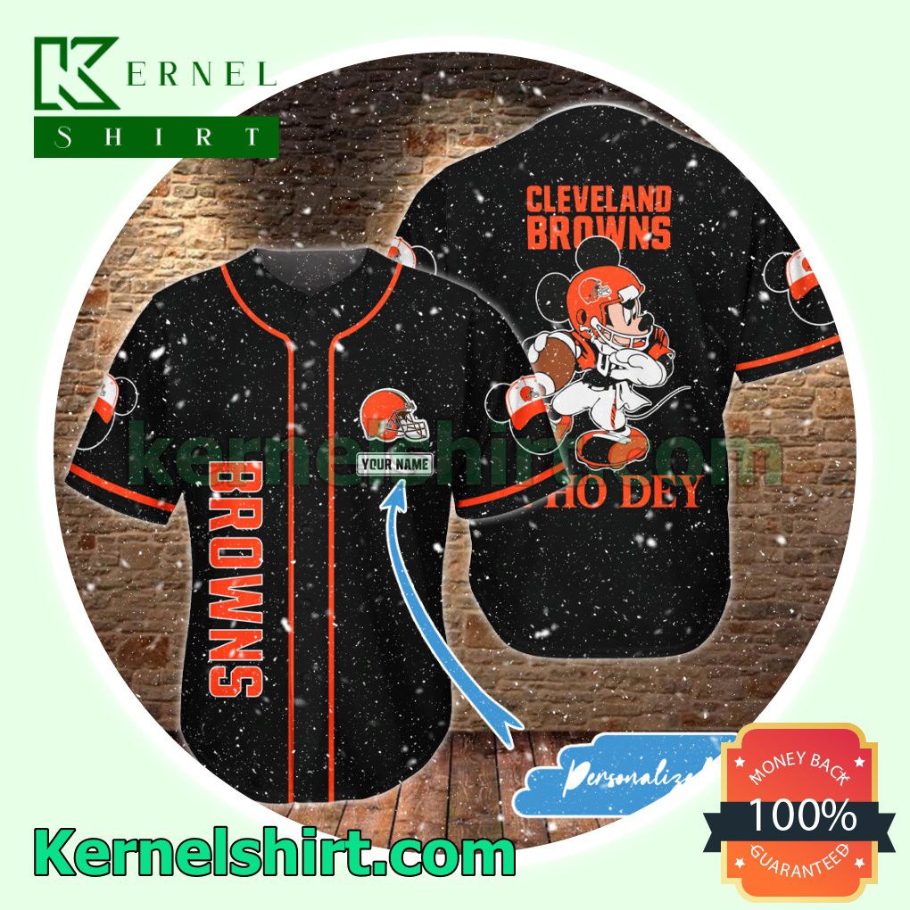 Personalized Mickey Cleveland Browns Button Down Shirts