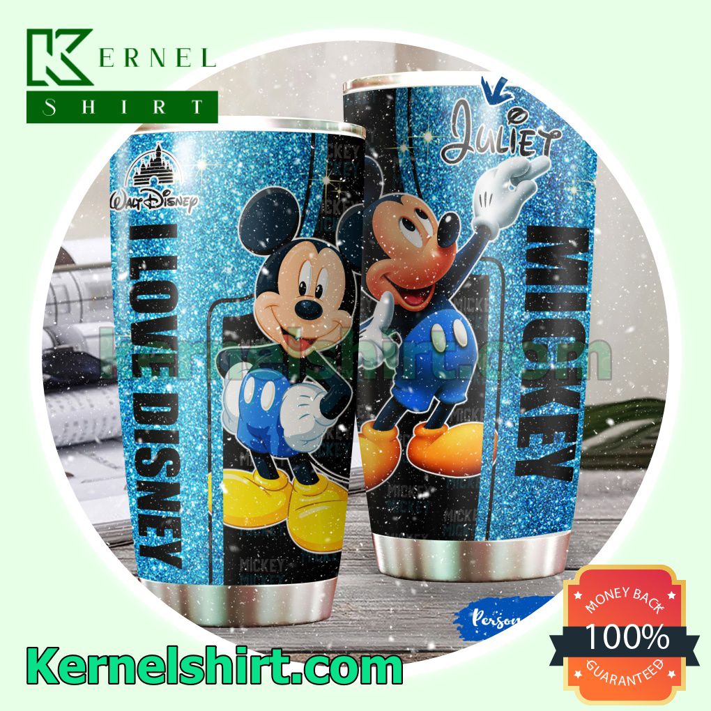 Personalized Mickey I Love Disney Tumbler Cup