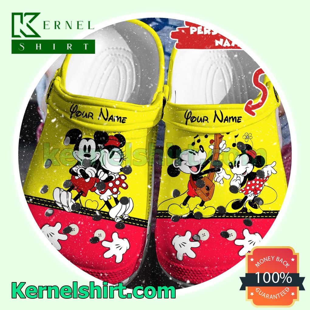 Personalized Mickey Minnie And Music Clogs Shoes Slippers Sandals