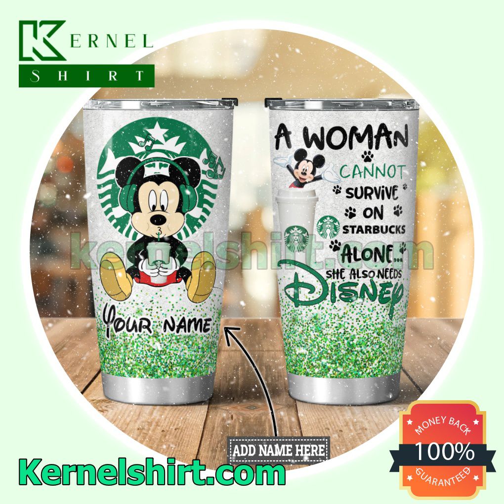 Personalized Mickey Mouse And Starbucks Tumbler Cup