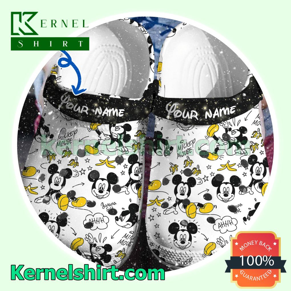 Personalized Mickey Mouse Banana Clogs Shoes Slippers Sandals